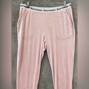 Authentic Juicy Couture Light Pink Velour Track Pants